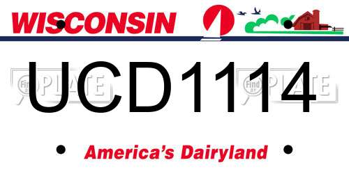 UCD1114 Wisconsin License Plate