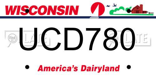 UCD780 Wisconsin License Plate