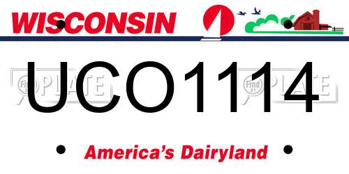 UCO1114 Wisconsin License Plate