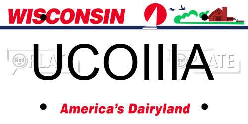 UCOIIIA Wisconsin License Plate