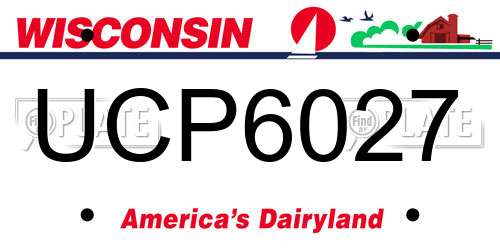 UCP6027 Wisconsin License Plate