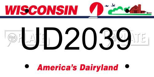 UD2039 Wisconsin License Plate