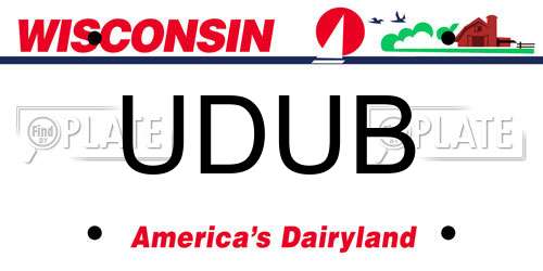 UDUB Wisconsin License Plate