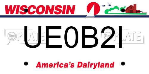 UE0B2I Wisconsin License Plate