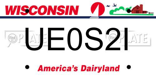 UE0S2I Wisconsin License Plate