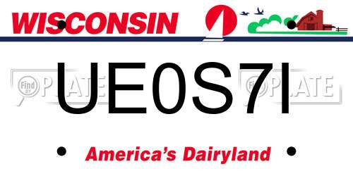UE0S7I Wisconsin License Plate