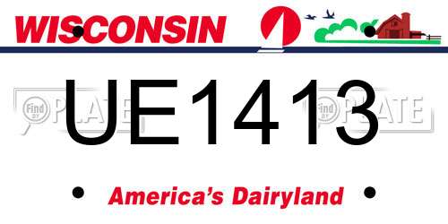 UE1413 Wisconsin License Plate
