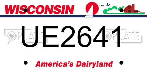 UE2641 Wisconsin License Plate
