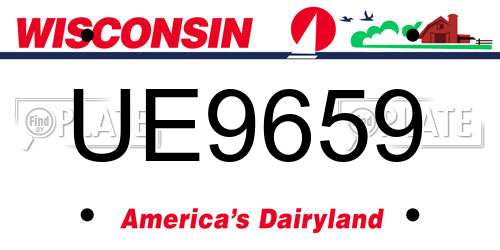 UE9659 Wisconsin License Plate