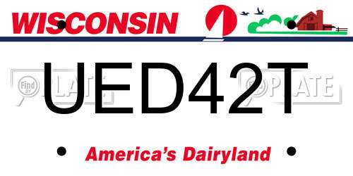 UED42T Wisconsin License Plate