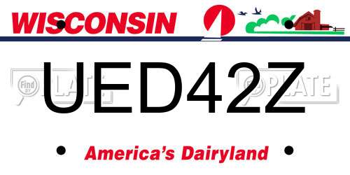 UED42Z Wisconsin License Plate