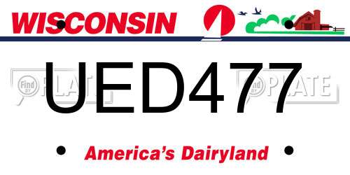 UED477 Wisconsin License Plate