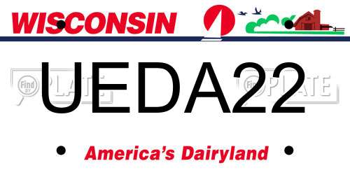 UEDA22 Wisconsin License Plate