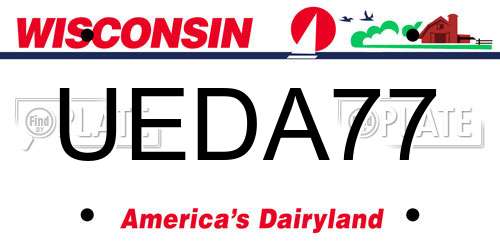 UEDA77 Wisconsin License Plate