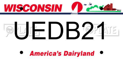 UEDB21 Wisconsin License Plate
