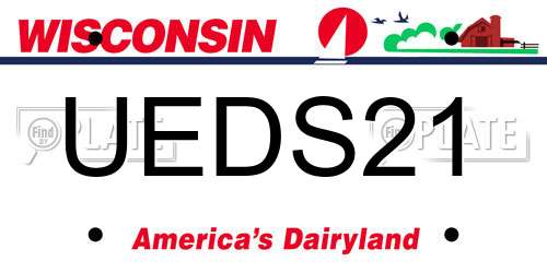 UEDS21 Wisconsin License Plate