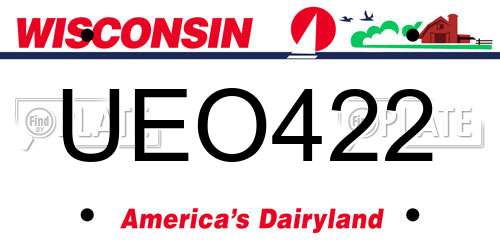 UEO422 Wisconsin License Plate