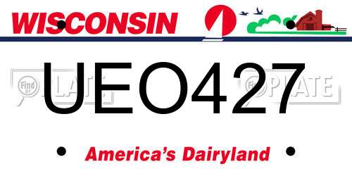 UEO427 Wisconsin License Plate