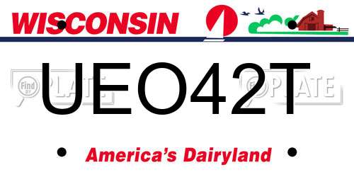 UEO42T Wisconsin License Plate