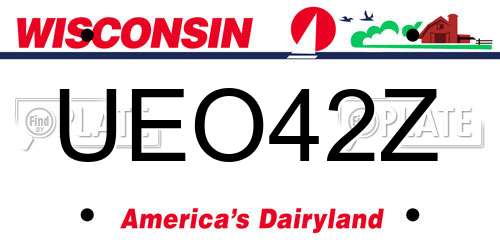 UEO42Z Wisconsin License Plate
