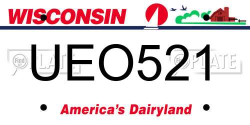 UEO521 Wisconsin License Plate