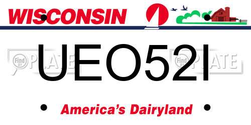 UEO52I Wisconsin License Plate