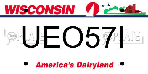 UEO57I Wisconsin License Plate