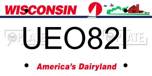 UEO82I Wisconsin License Plate