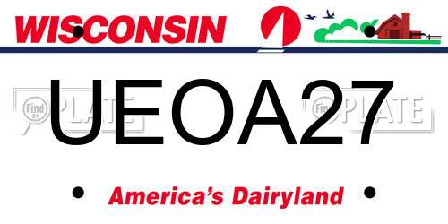 UEOA27 Wisconsin License Plate