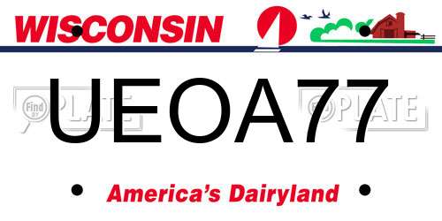 UEOA77 Wisconsin License Plate