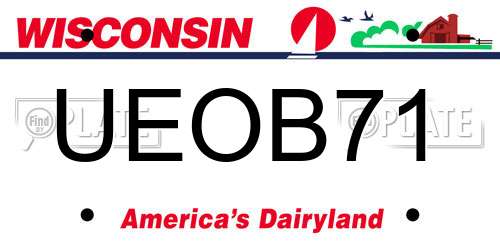UEOB71 Wisconsin License Plate