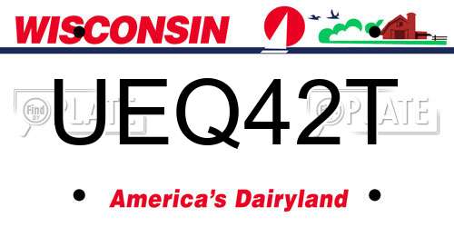 UEQ42T Wisconsin License Plate