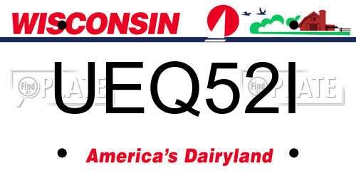 UEQ52I Wisconsin License Plate