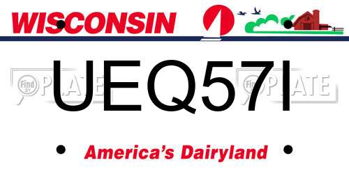 UEQ57I Wisconsin License Plate