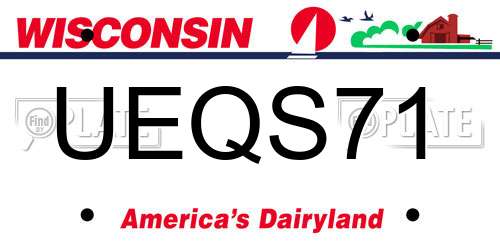 UEQS71 Wisconsin License Plate