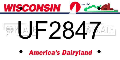 UF2847 Wisconsin License Plate