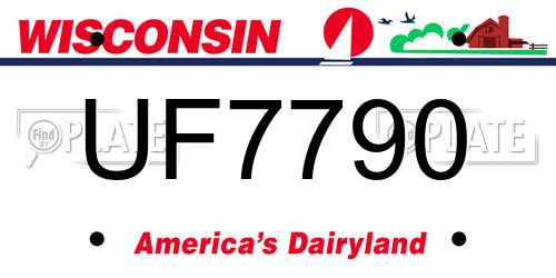 UF7790 Wisconsin License Plate