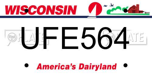 UFE564 Wisconsin License Plate