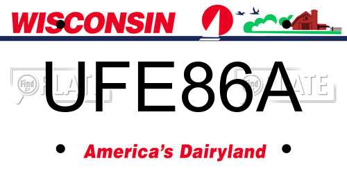 UFE86A Wisconsin License Plate