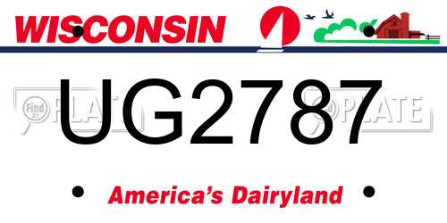 UG2787 Wisconsin License Plate
