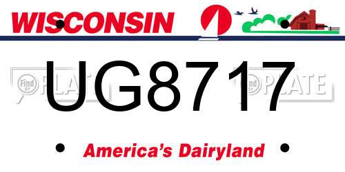 UG8717 Wisconsin License Plate