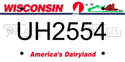 UH2554 Wisconsin License Plate