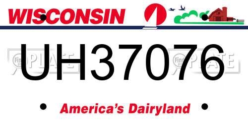 UH37076 Wisconsin License Plate