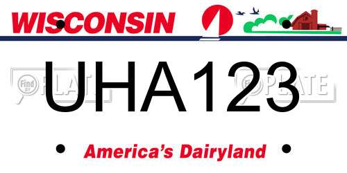UHA123 Wisconsin License Plate