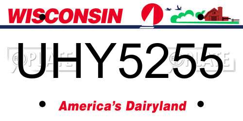 UHY5255 Wisconsin License Plate