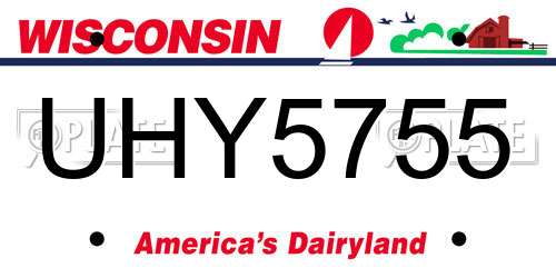 UHY5755 Wisconsin License Plate