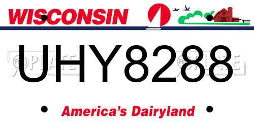 UHY8288 Wisconsin License Plate