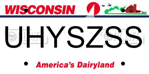 UHYSZSS Wisconsin License Plate
