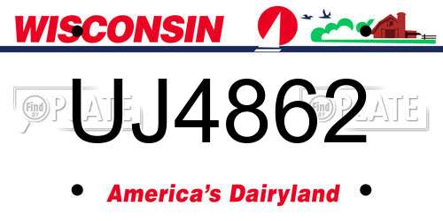 UJ4862 Wisconsin License Plate