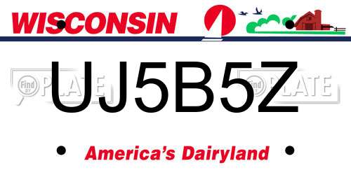 UJ5B5Z Wisconsin License Plate